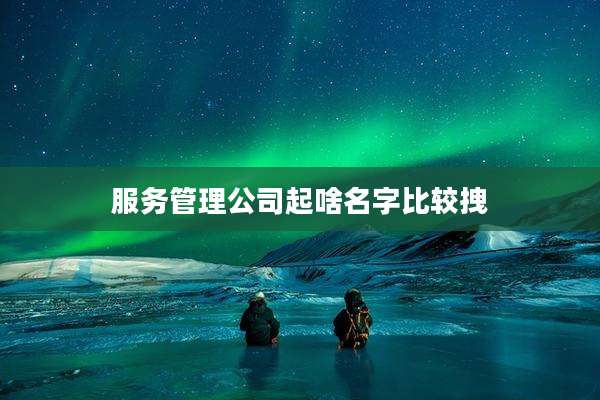 服务管理公司起啥名字比较拽