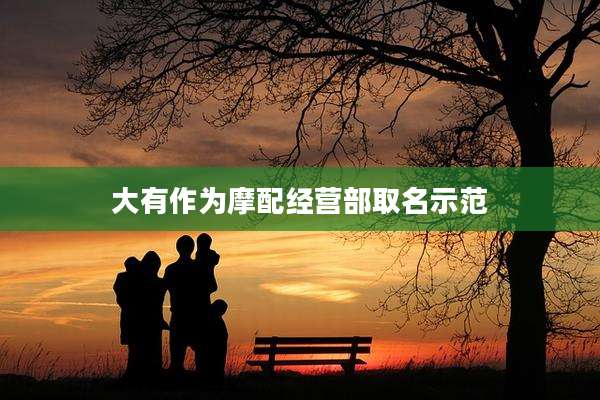 大有作为摩配经营部取名示范