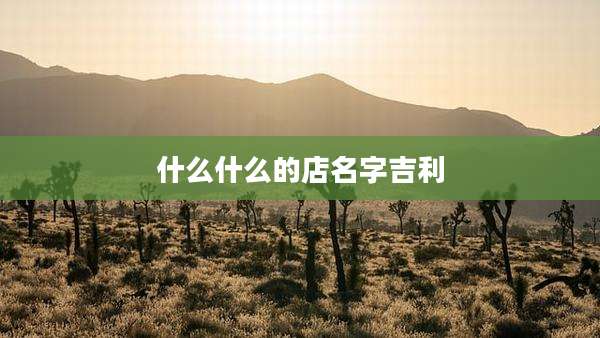 什么什么的店名字吉利