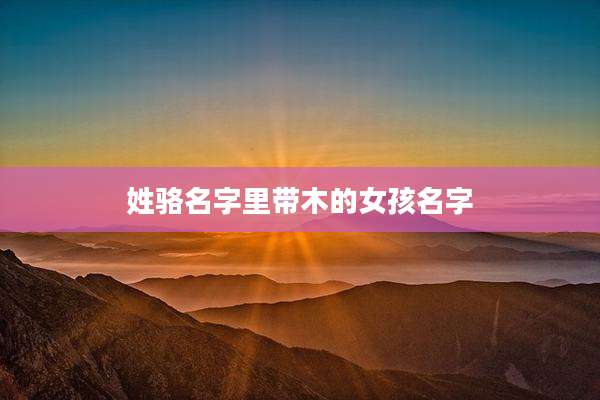 姓骆名字里带木的女孩名字
