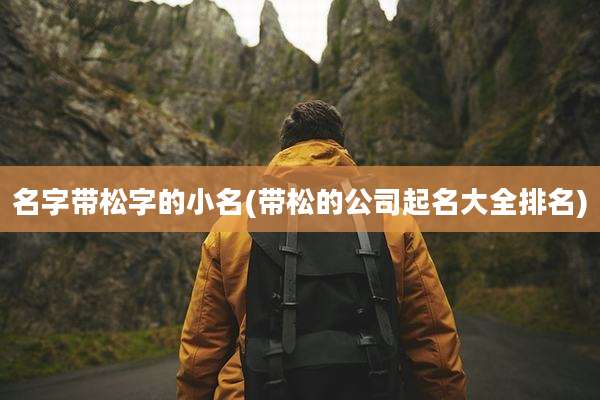 名字带松字的小名(带松的公司起名大全排名)