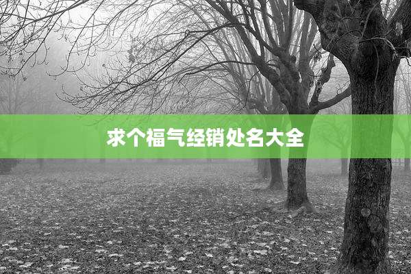 求个福气经销处名大全