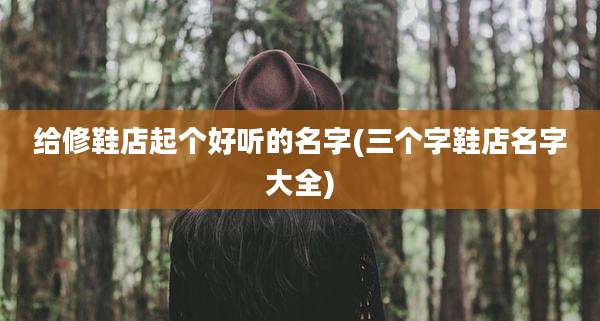 给修鞋店起个好听的名字(三个字鞋店名字大全)