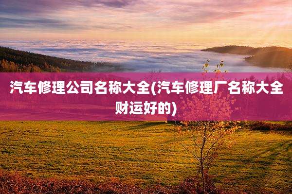 汽车修理公司名称大全(汽车修理厂名称大全财运好的)