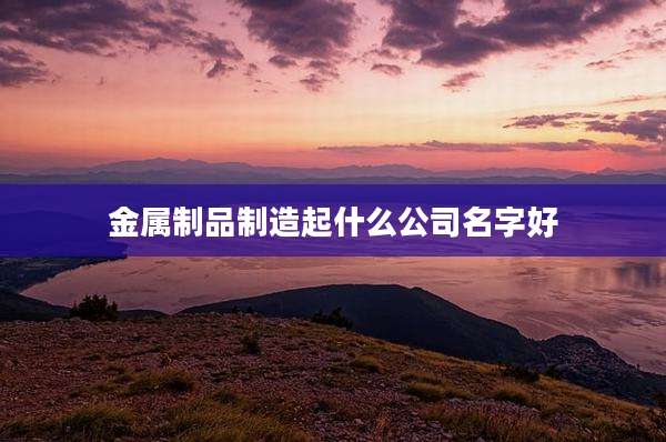 金属制品制造起什么公司名字好