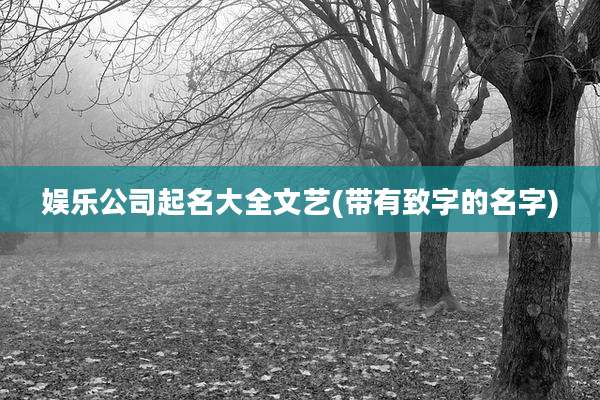 娱乐公司起名大全文艺(带有致字的名字)