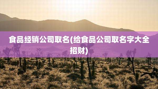 食品经销公司取名(给食品公司取名字大全招财)
