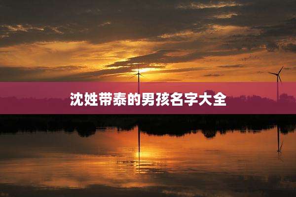 沈姓带泰的男孩名字大全