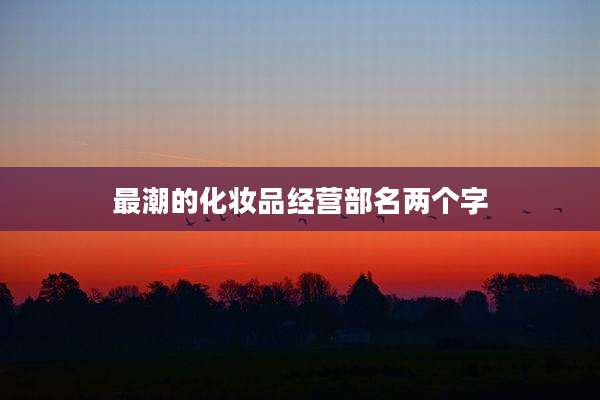 最潮的化妆品经营部名两个字