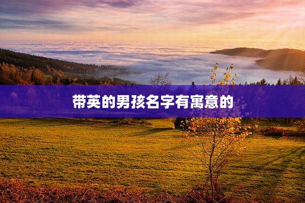 带英的男孩名字有寓意的