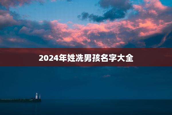 2024年姓冼男孩名字大全