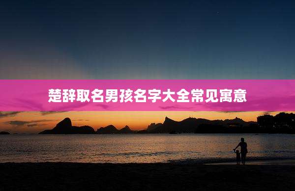 楚辞取名男孩名字大全常见寓意