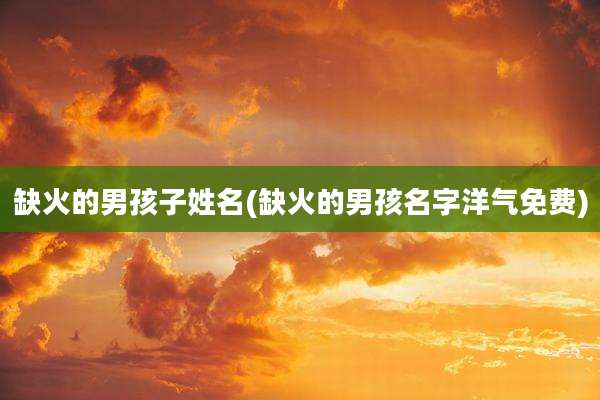缺火的男孩子姓名(缺火的男孩名字洋气免费)