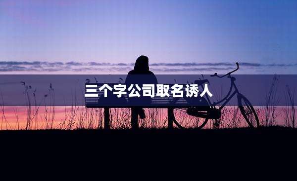 三个字公司取名诱人