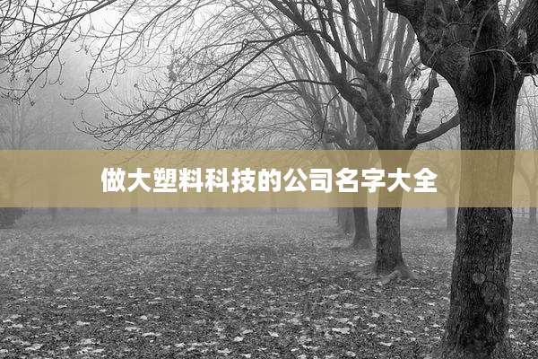 做大塑料科技的公司名字大全
