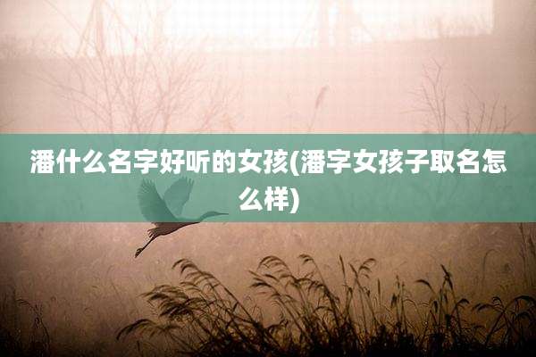 潘什么名字好听的女孩(潘字女孩子取名怎么样)