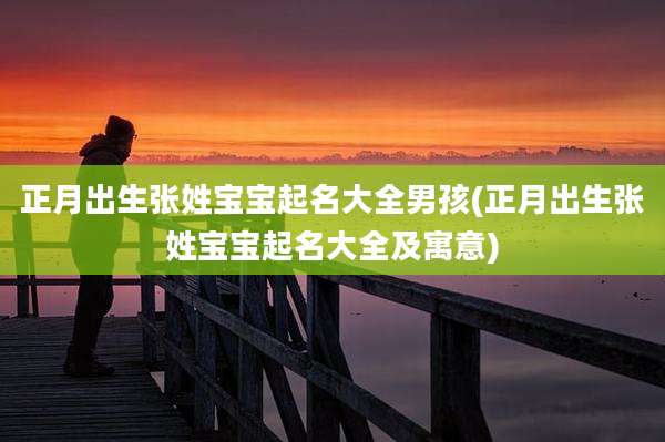 正月出生张姓宝宝起名大全男孩(正月出生张姓宝宝起名大全及寓意)
