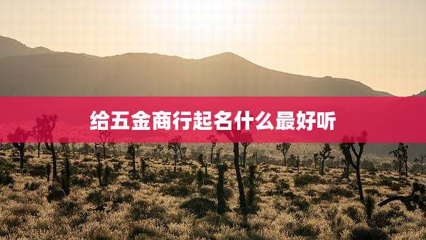 给五金商行起名什么最好听