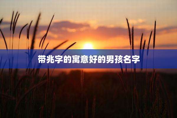 带兆字的寓意好的男孩名字