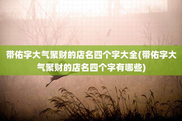 带佑字大气聚财的店名四个字大全(带佑字大气聚财的店名四个字有哪些)