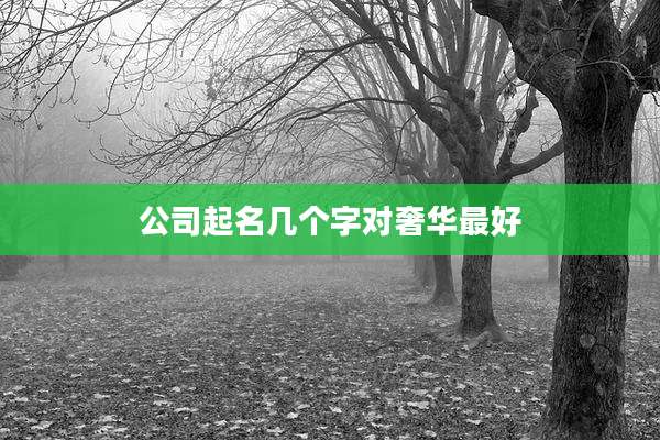 公司起名几个字对奢华最好