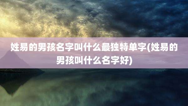 姓易的男孩名字叫什么最独特单字(姓易的男孩叫什么名字好)