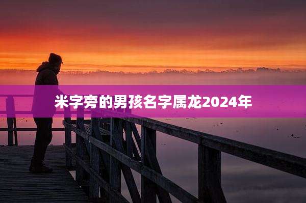 米字旁的男孩名字属龙2024年