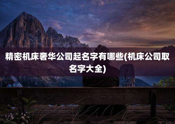 精密机床奢华公司起名字有哪些(机床公司取名字大全)