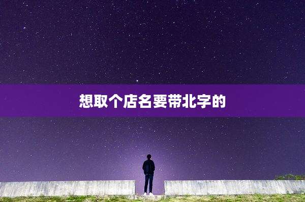 想取个店名要带北字的