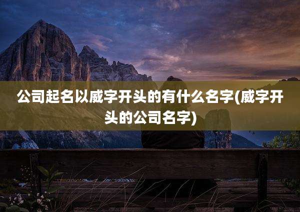 公司起名以威字开头的有什么名字(威字开头的公司名字)