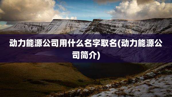 动力能源公司用什么名字取名(动力能源公司简介)