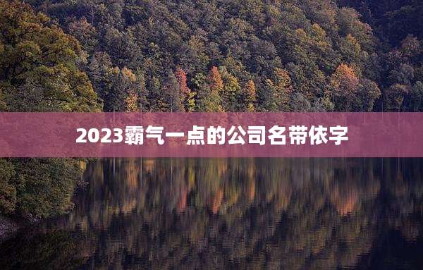 2023霸气一点的公司名带依字
