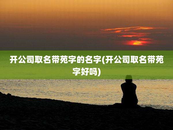 开公司取名带苑字的名字(开公司取名带苑字好吗)
