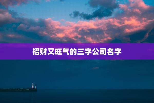 招财又旺气的三字公司名字