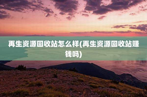 再生资源回收站怎么样(再生资源回收站赚钱吗)