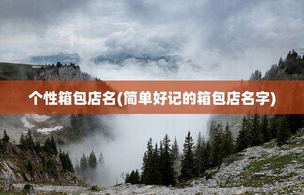 个性箱包店名(简单好记的箱包店名字)