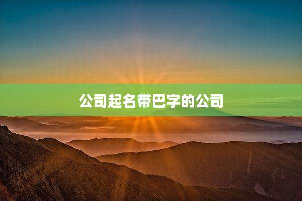 公司起名带巴字的公司