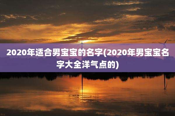 2020年适合男宝宝的名字(2020年男宝宝名字大全洋气点的)