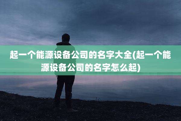 起一个能源设备公司的名字大全(起一个能源设备公司的名字怎么起)