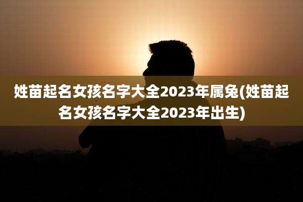 姓苗起名女孩名字大全2023年属兔(姓苗起名女孩名字大全2023年出生)