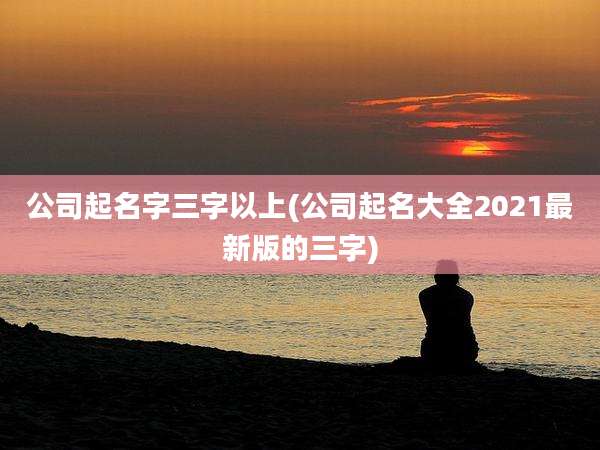公司起名字三字以上(公司起名大全2021最新版的三字)