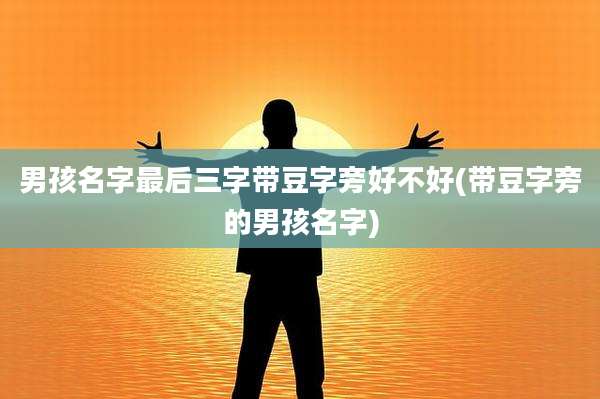 男孩名字最后三字带豆字旁好不好(带豆字旁的男孩名字)