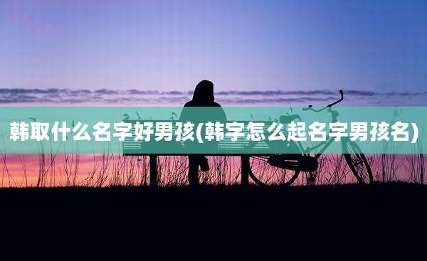 韩取什么名字好男孩(韩字怎么起名字男孩名)
