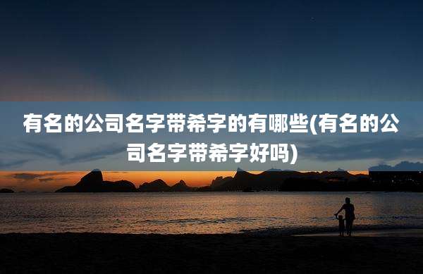 有名的公司名字带希字的有哪些(有名的公司名字带希字好吗)