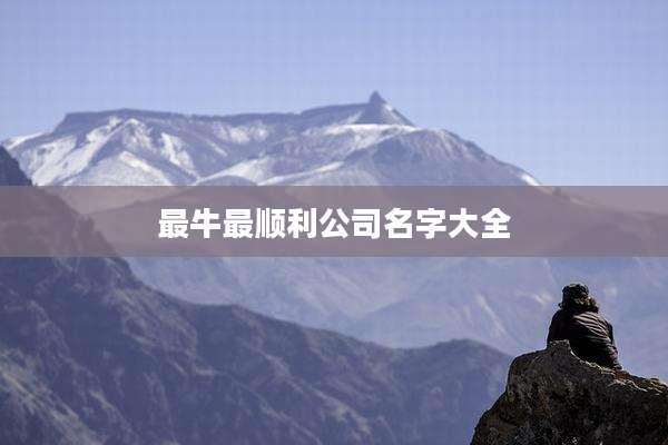 最牛最顺利公司名字大全