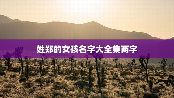 姓郑的女孩名字大全集两字