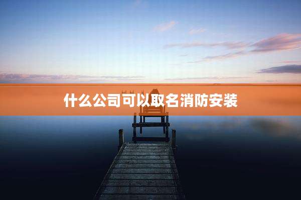 什么公司可以取名消防安装