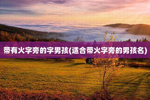 带有火字旁的字男孩(适合带火字旁的男孩名)