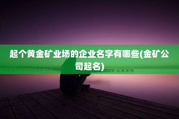 起个黄金矿业场的企业名字有哪些(金矿公司起名)