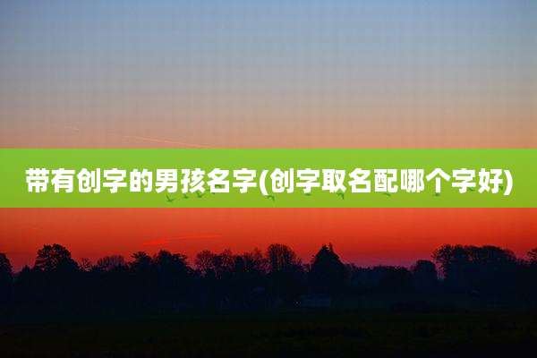 带有创字的男孩名字(创字取名配哪个字好)